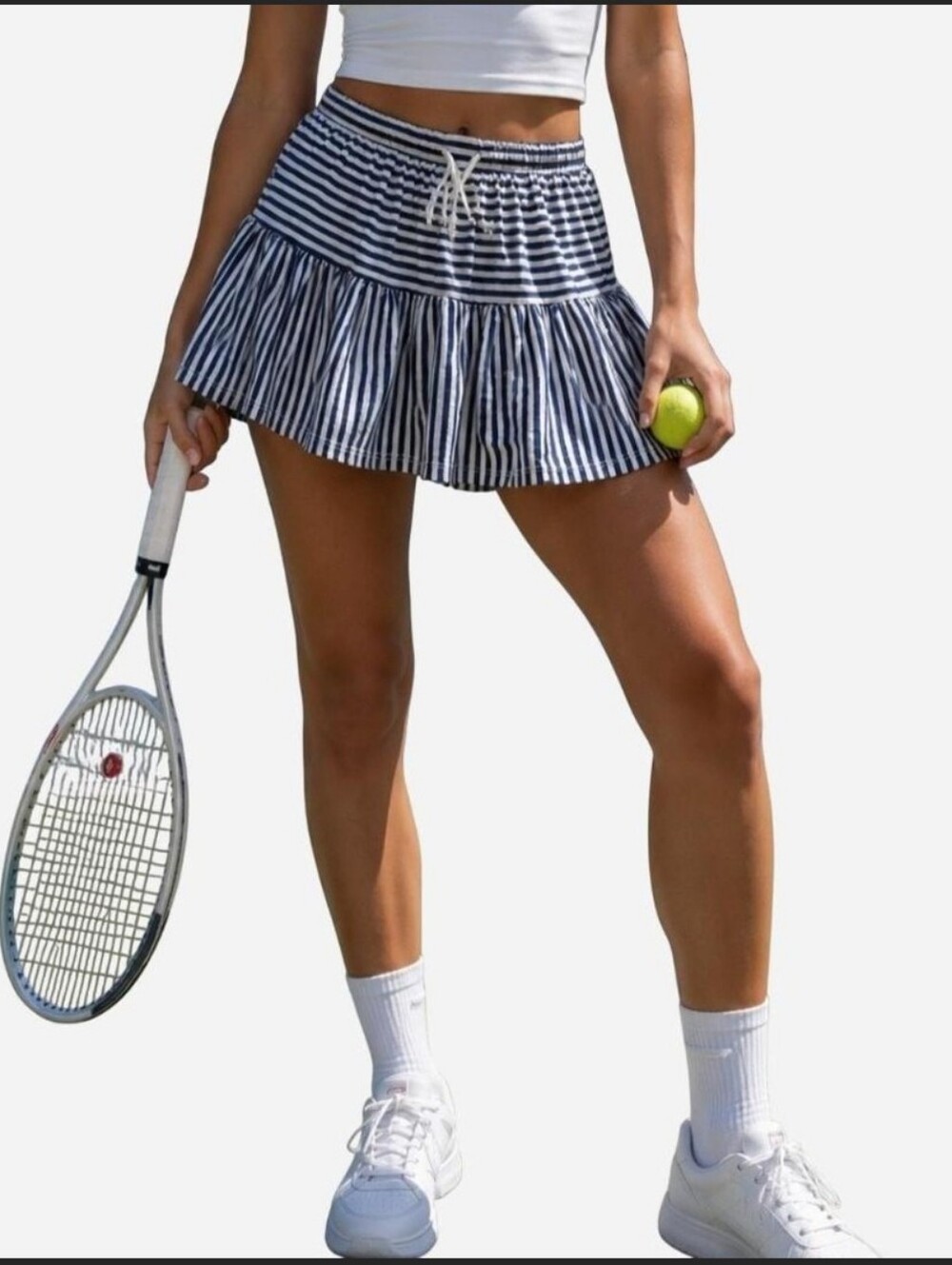 Cat & Jack Navy and White Striped Ruffle Tennis Skort